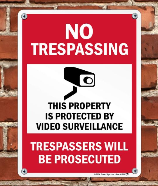 video surveillance sign